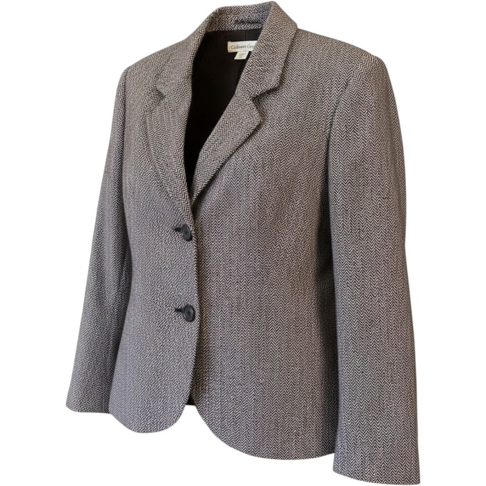 Coldwater Creek Women's Wool Blend Blazer Herringbone‎ Suit Jacket Size 12P